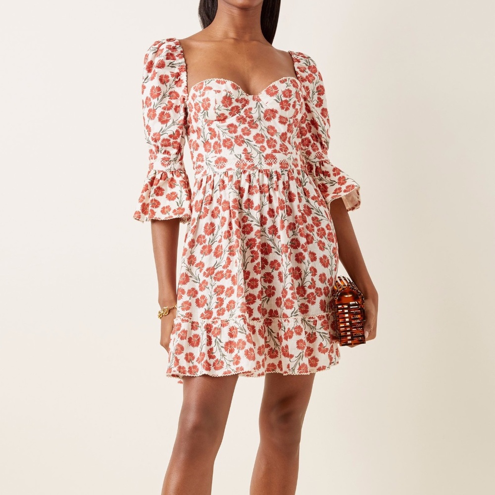 Agua by Agua Bendita Cedro linen floral mini dress size XS